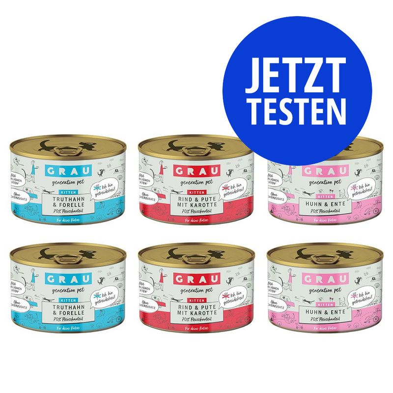 Probierpaket GRAU Kitten 6 x 200 g zu TOP-Preisen