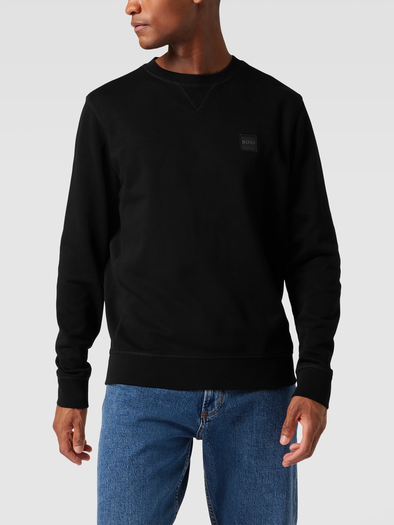 Sweatshirt mit Logo-Patch Modell 'WESTART' in schwarz