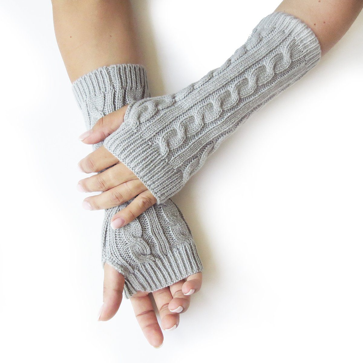 Sonia Originelli Strickhandschuhe Armstulpe Handschuhe Strick Uni Gemütlich Lang Größe: Onesize