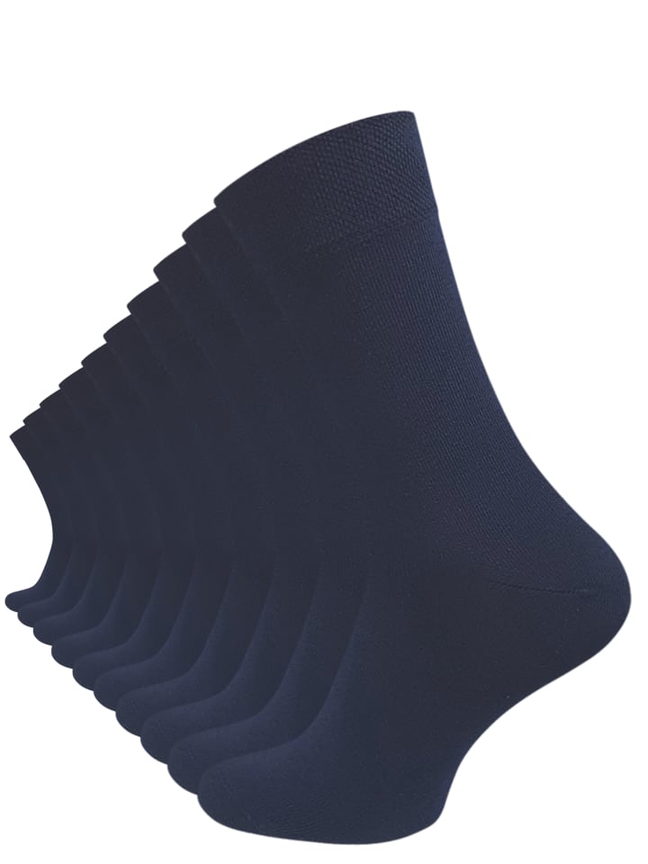 Cotton Prime® 10 Paar Komfortsocken ohne Bund Gesundheitssocken aus  Baumwolle in marineblau günstig kaufen