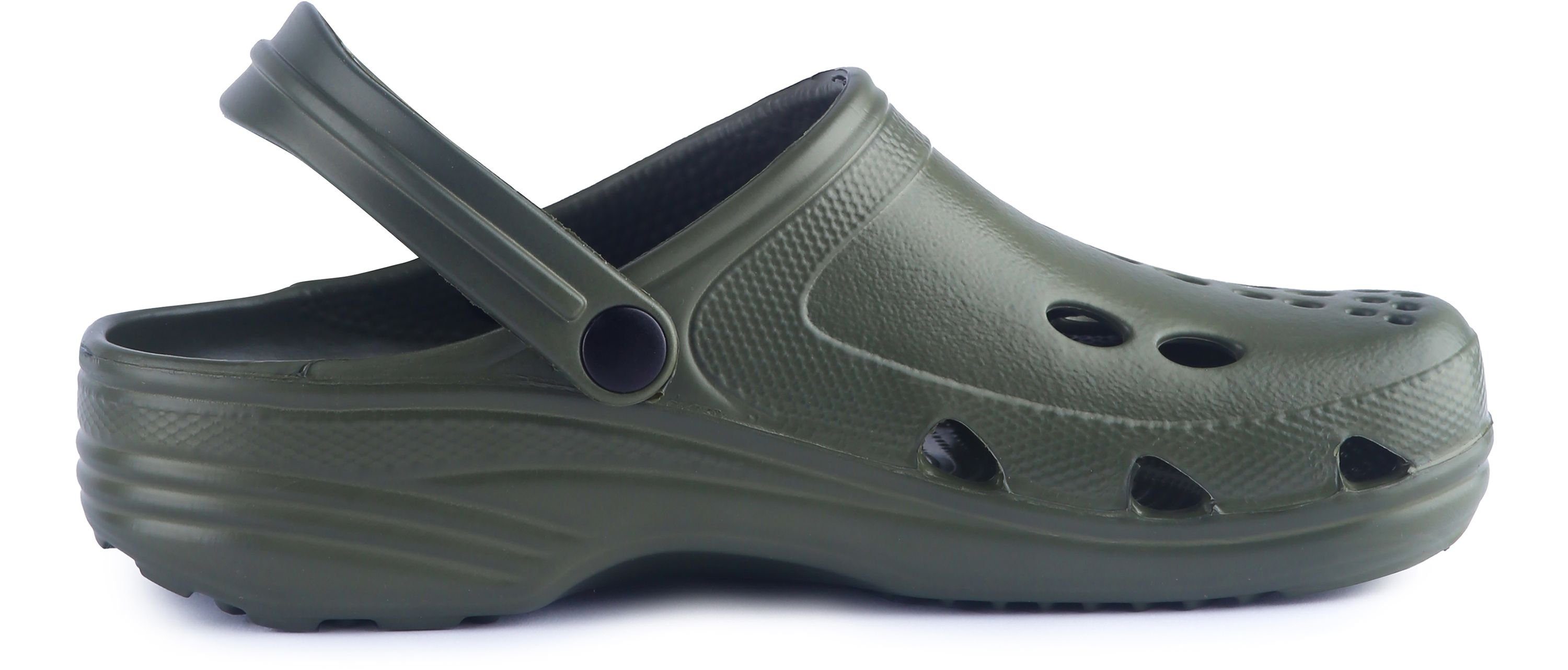 Ladeheid Damen und Herren leichte Eva Clogs mit Fersenriemen Gartenclogs Clog