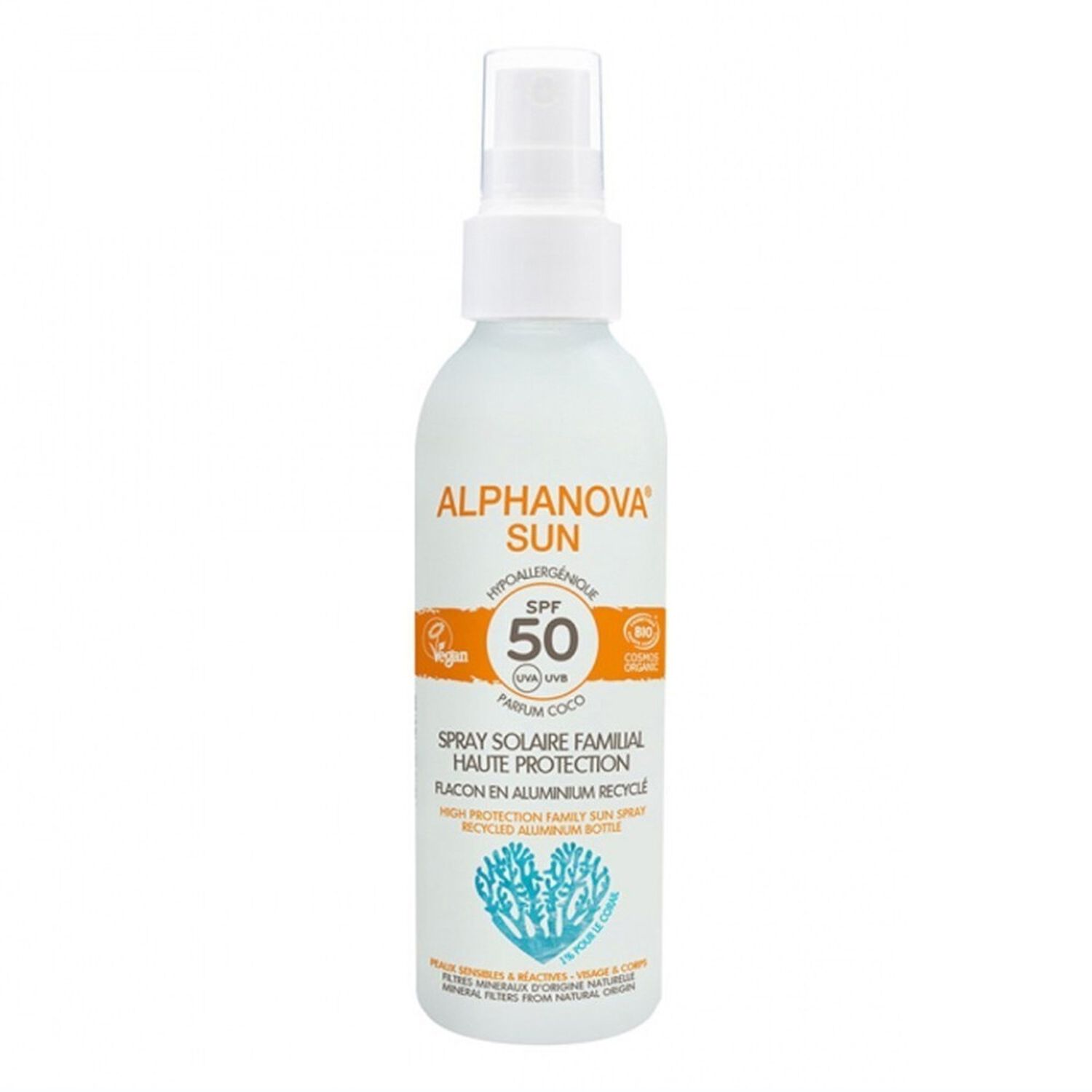 Alphanova Sun Spray Bio SPF50 Protection Solaire Familiale 150 g