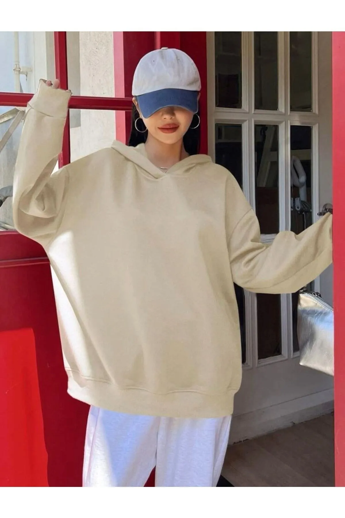 MOONBULL  Unisex-Übergrößen-Sweatshirt mit aufgedrucktem Text auf der Rückseite