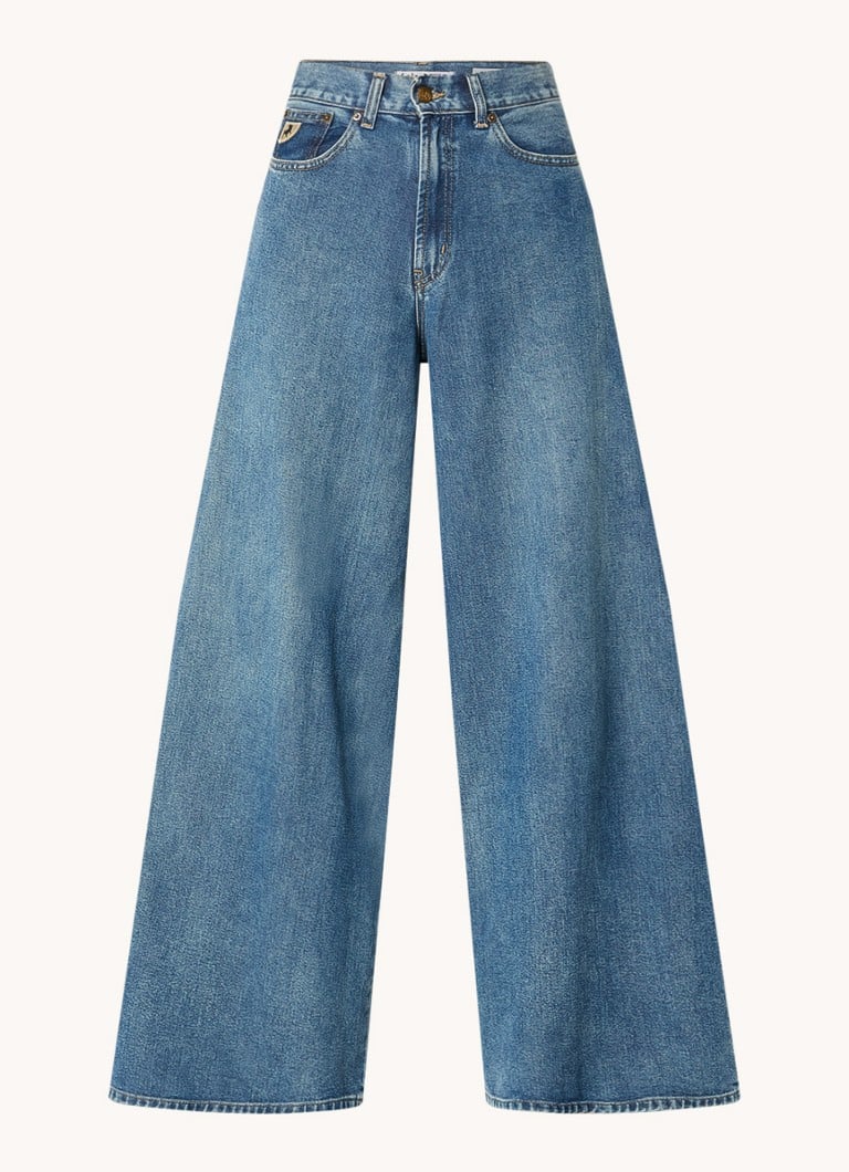 Jeans Jean Lois Marlene a vita alta e gamba larga in misto lyocell, lavaggio medio.