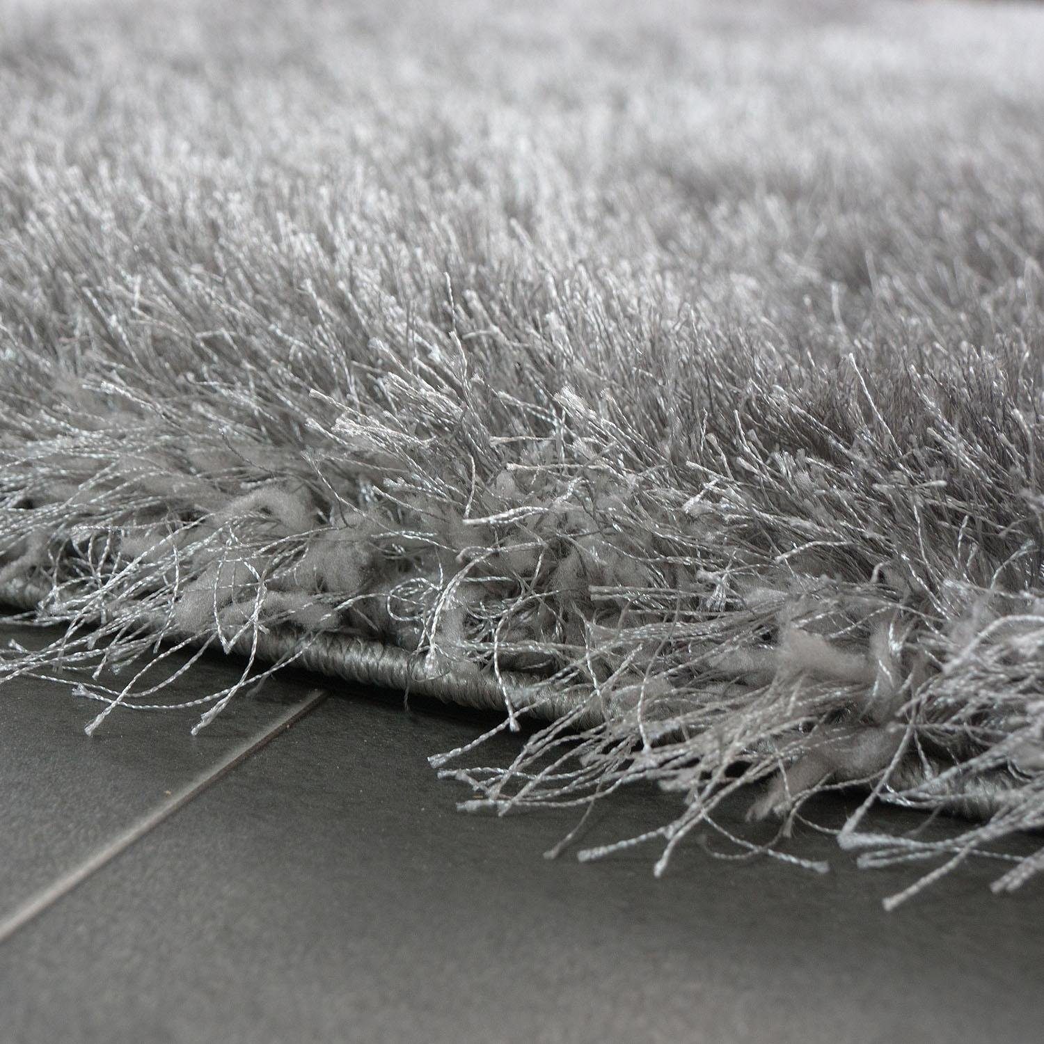 Hochflor-Teppich Glamour 300, Paco Home, rechteckig, Höhe: 70 mm, Uni Farben, mit weichem Glanz Garn, auch als Läufer erhältlich