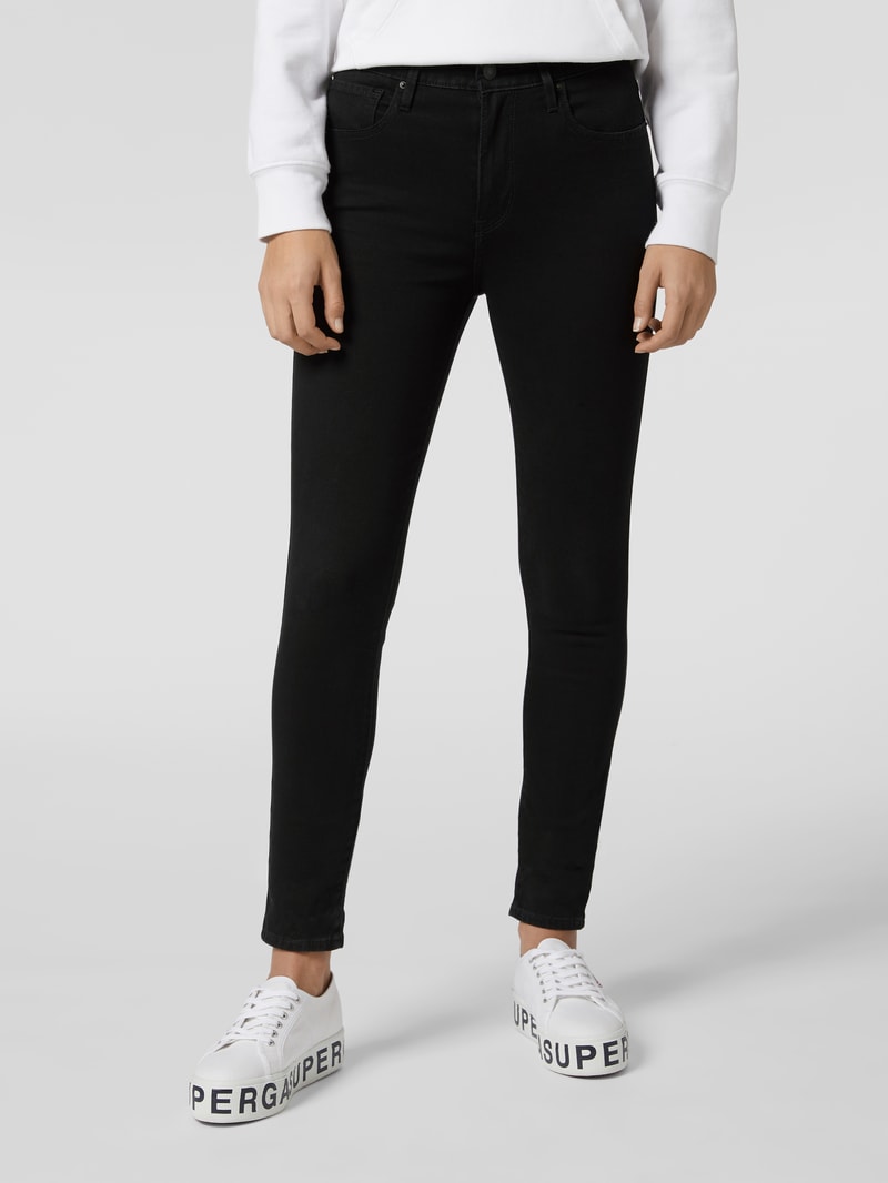 High Rise Skinny Fit Jeans mit Stretch-Anteil in schwarz