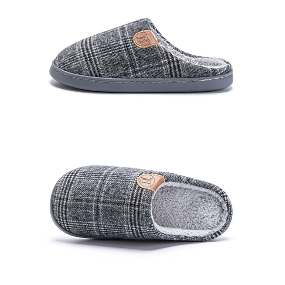 Deliana.home Herren Hausschuhe Winter Warm Pantoffeln mit Memory Foam Sohle Plüsch Hausschuhe