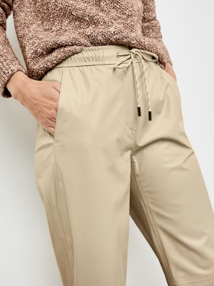Gerry Weber Kunstlederhose in Beige günstig kaufen