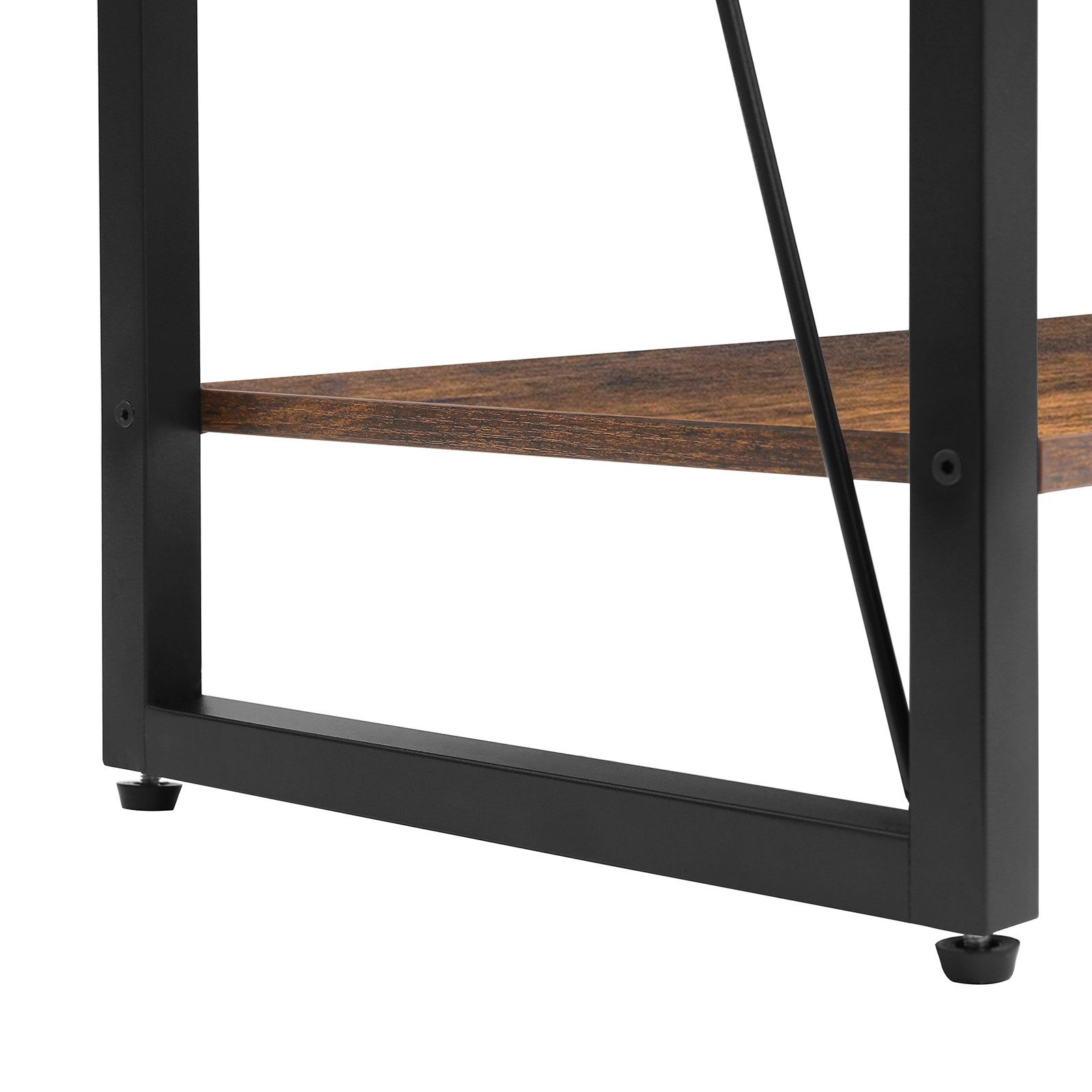 BERLINLODGE® Bücherregal Manhattan 6 Ebenen, Leiterregal Standregal vintage-braun industry-style, für Wohnzimmer, Büro, Schlafzimmer, Küche
