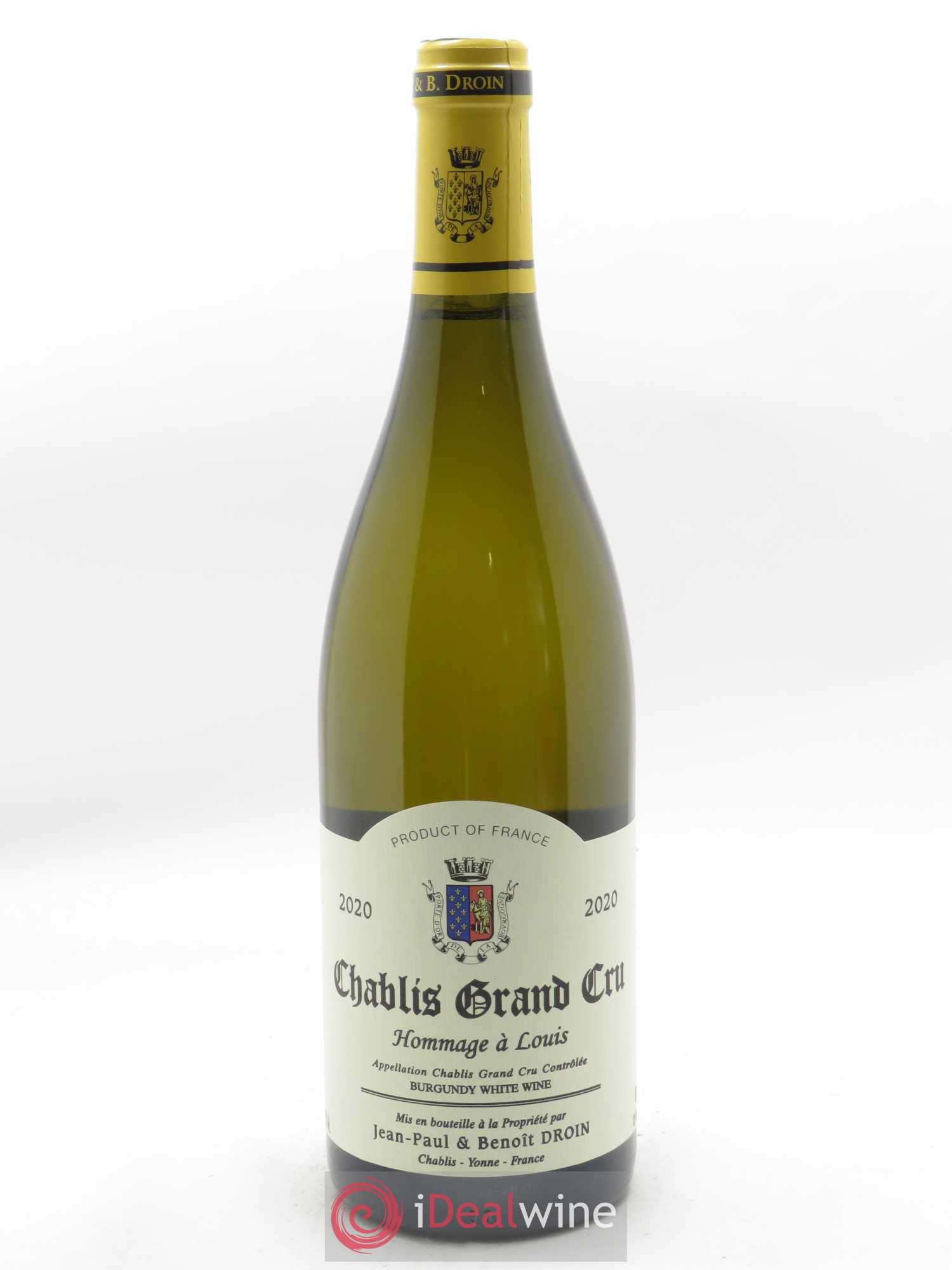 Chablis Grand Cru Hommage à Louis Jean-Paul & Benoît Droin (Domaine)  2020 - Lot de 1 Bouteille