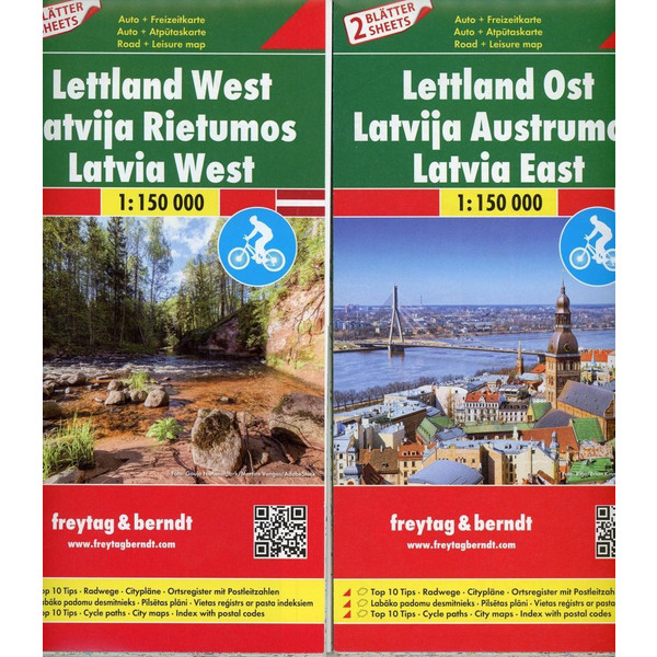 Lettland, Autokarten Set 1:150.000, Top 10 Tips - Straßenkarte
