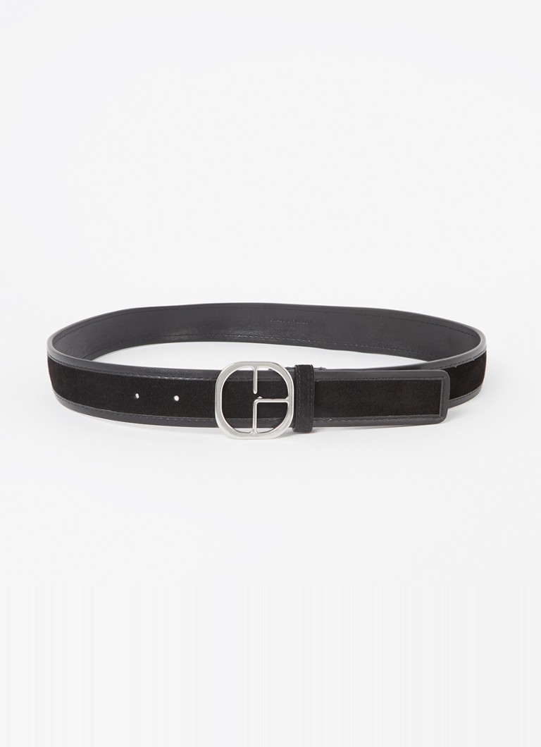 Cintura in pelle scamosciata Claudie Pierlot con dettagli in pelle e logo