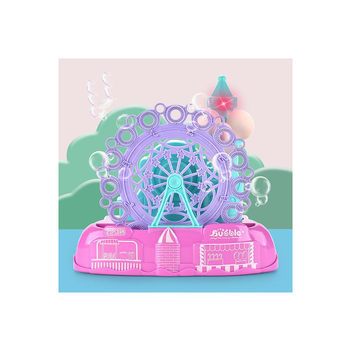 Bubble Maker Spielzeug Riesenrad Kinder-Seifenblasenmaschine mit Musik