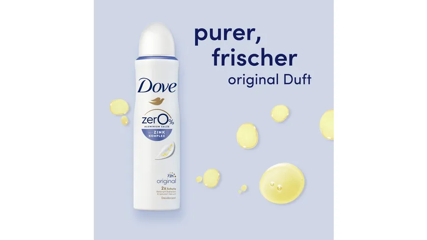 Dove Deodorant-Spray mit Zink-Komplex Original 0% Aluminiumsalze 150 ml