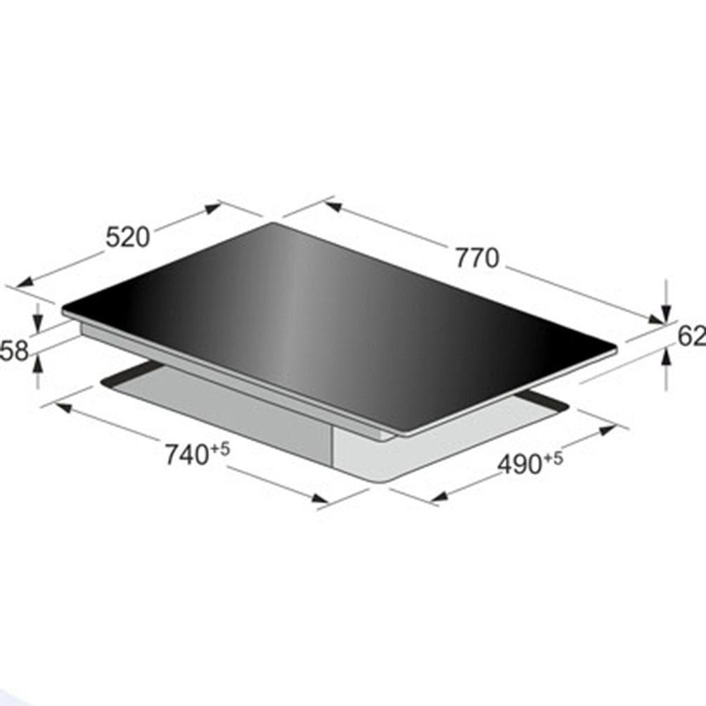 Kaiser Küchengeräte Induktions Herd-Set Eh 6355 RotEm+KCt 7797FiRotEm, Elektro Einbau Backofen Autark 60cm 67L+Induktionskochfeld,77cm