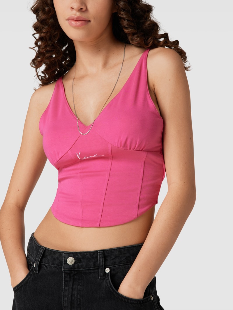 Top mit Label-Stitching - P&C x Karl Kani in pink