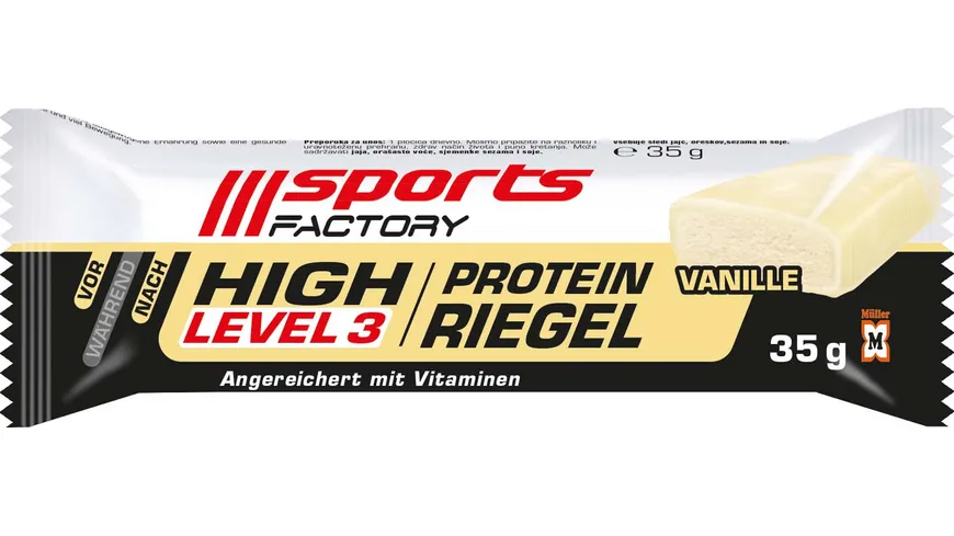 SPORTS FACTORY Proteinriegel Level 3 Vanille 35 g