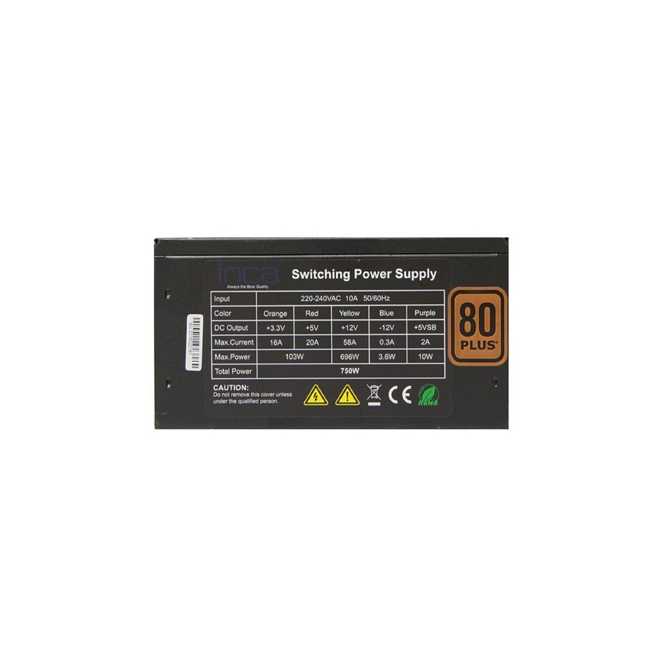 Inca IPS-075PG 80  GOLD Netzteil für den PC 80 PLUS 750W Leistung