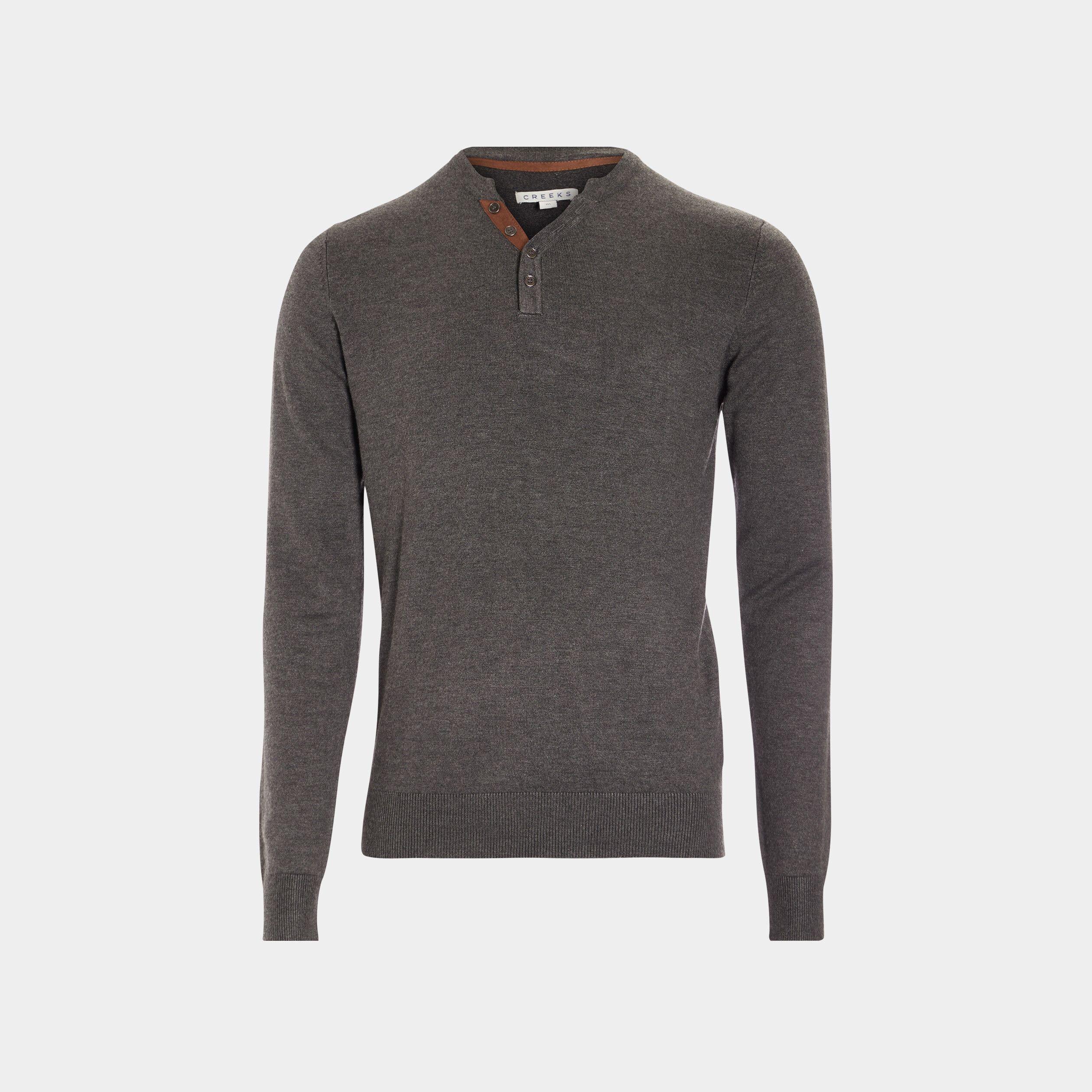 Pull manches longues gris foncé homme | La Halle