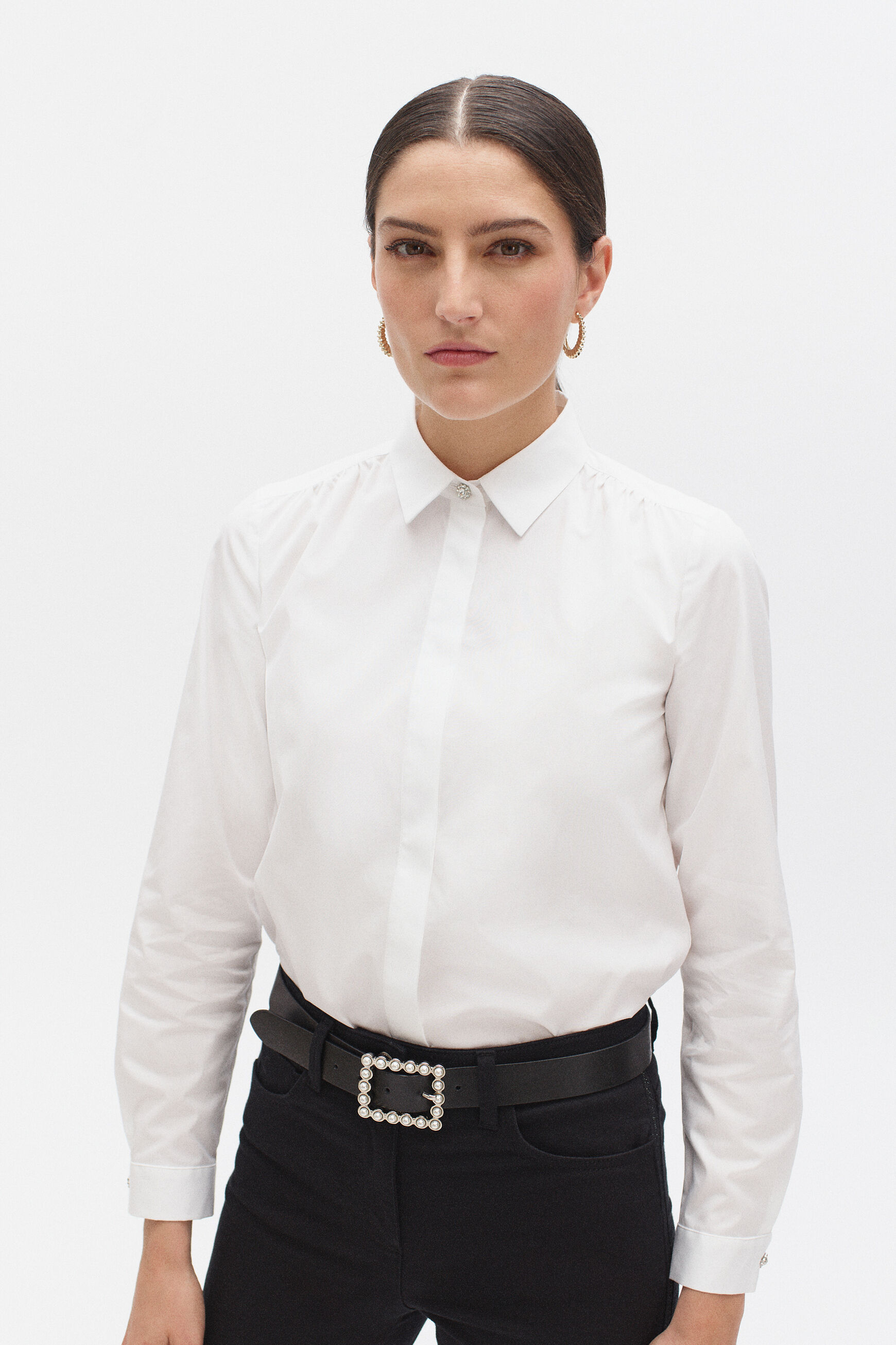 Chemise samba uni blanc femme