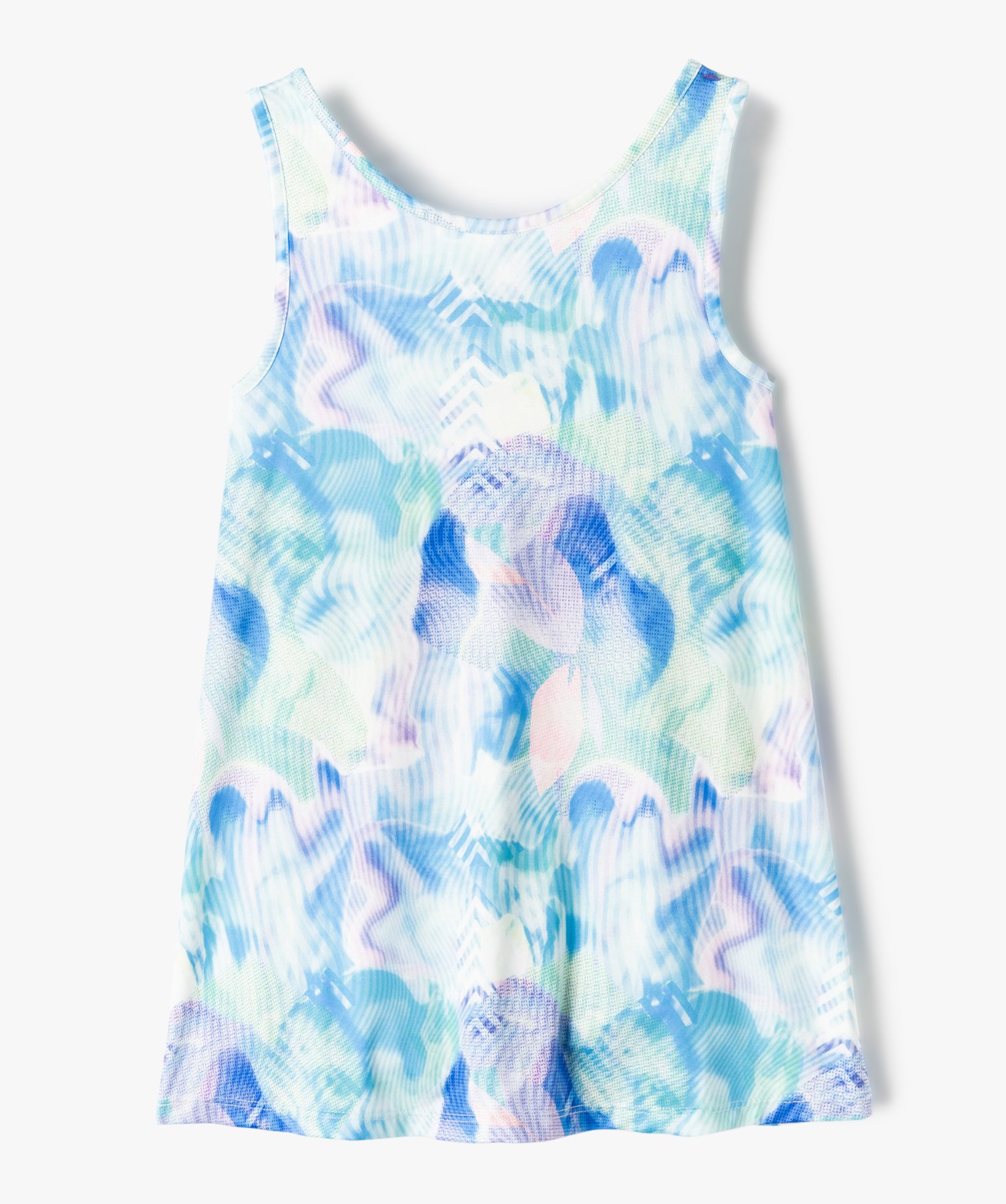 Robe fille avec combishort intégré en microfibre bleu | GEMO