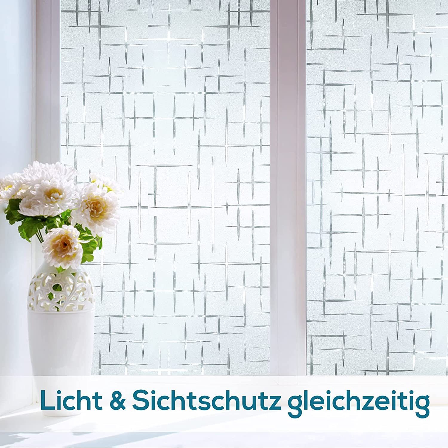 Fensterfolie Fensterfolie Blickdicht Sichtschutzfolie Statisch Haftend 45 * 200 cm, Devenirriche