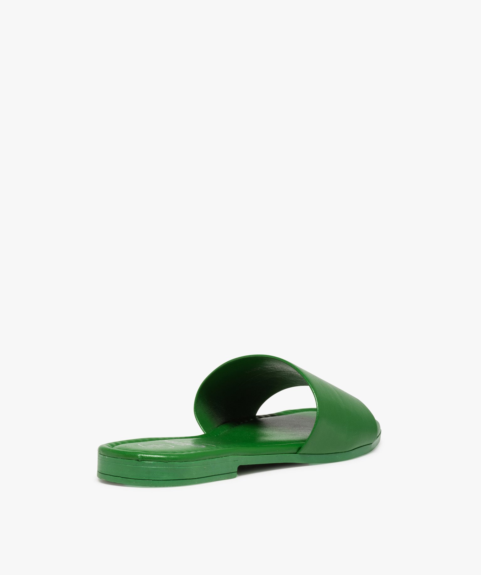Mules femme unies à talon plat et bride droite vert | GEMO