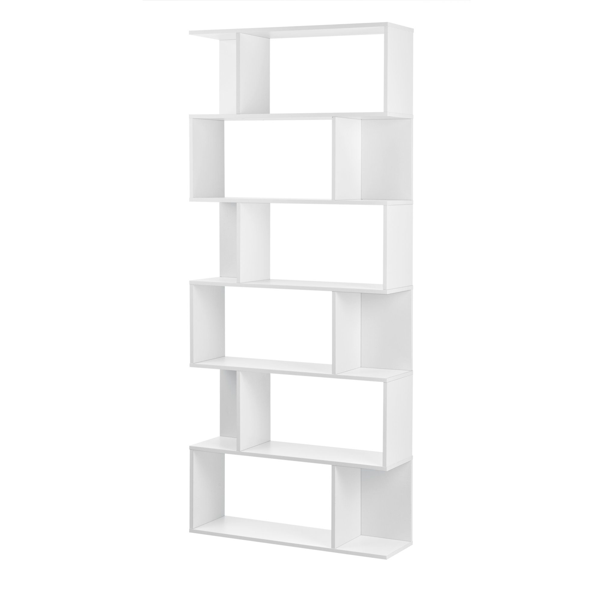 en.casa Bücherregal, Borrby Standregal 192x80x24cm Weiß