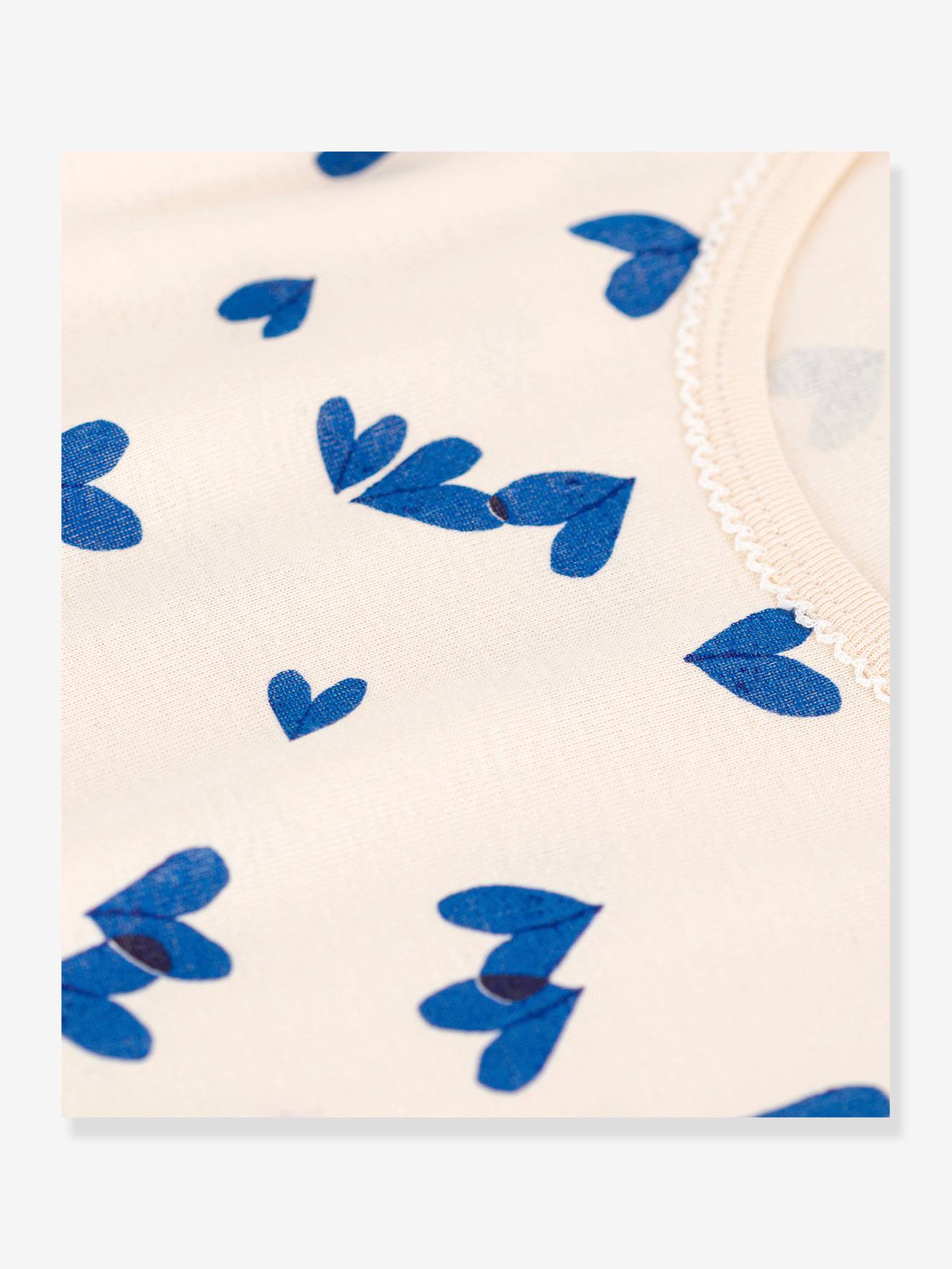 Chemise de nuit coeur en coton PETIT BATEAU beige