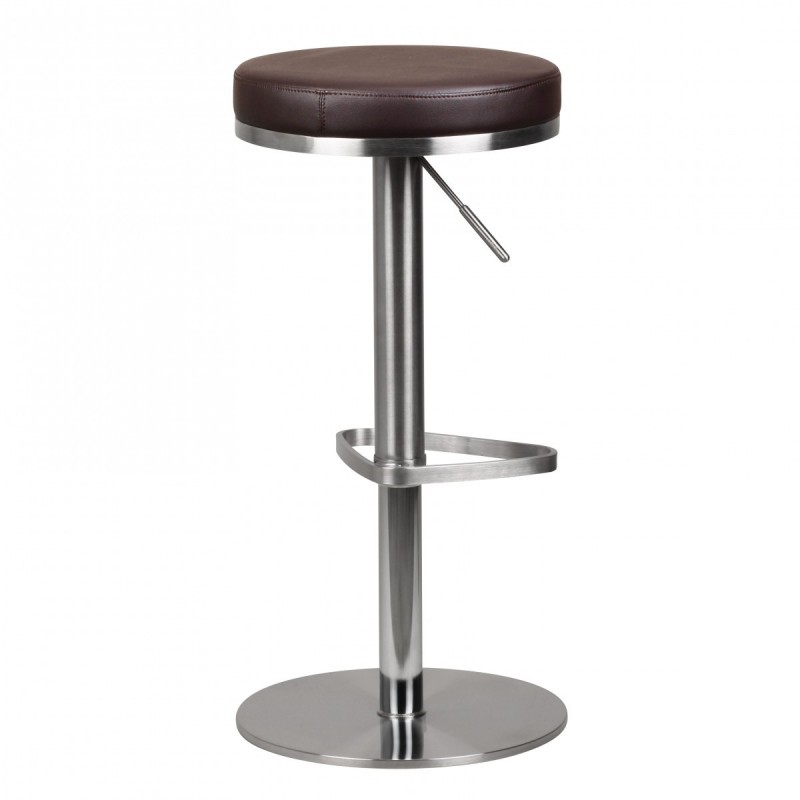 Wohnling Barhocker Wohnling Durable M7 Edelstahl gebürstet Braun