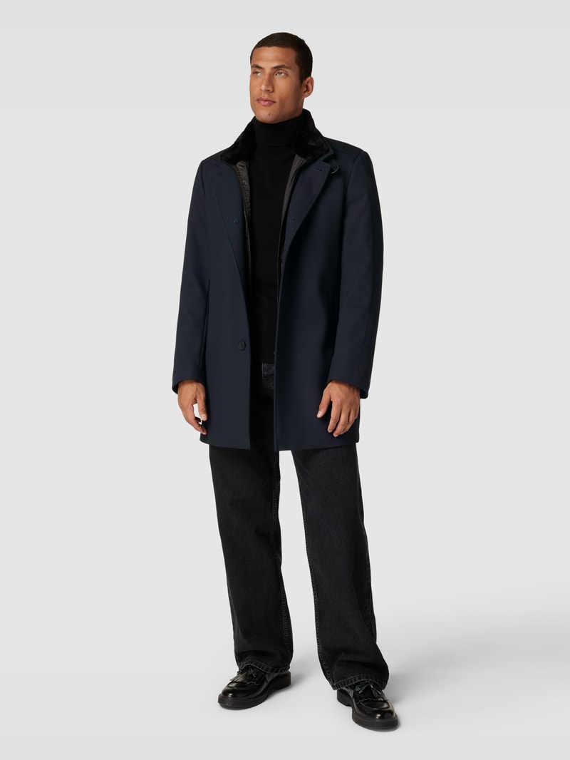 Kurzmantel im Double-Layer-Look Modell 'Arsenal' in marineblau