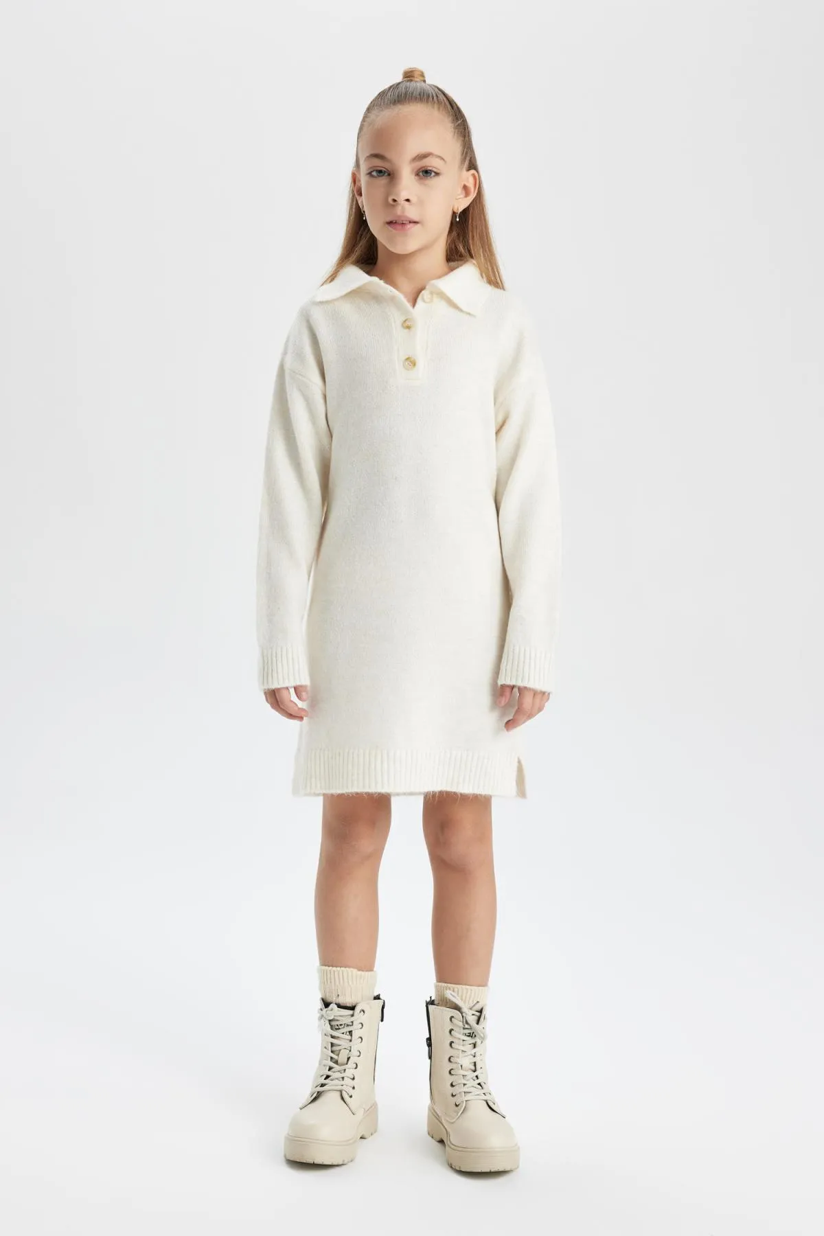 DeFacto  Langarm-Strickkleid mit Rollkragen für Mädchen