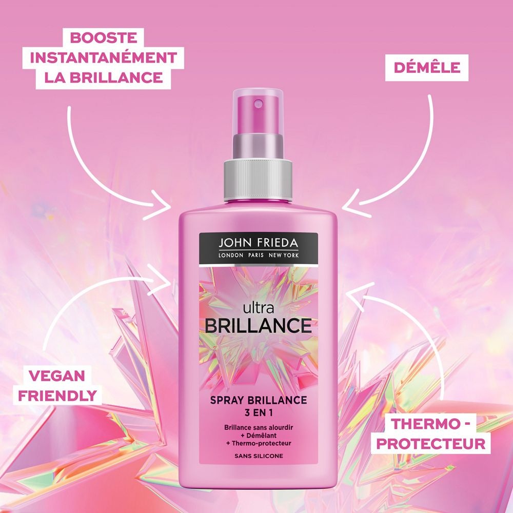 john frieda Ultra Brillance Spray 3-en-1 150ml Spray soin cheveux