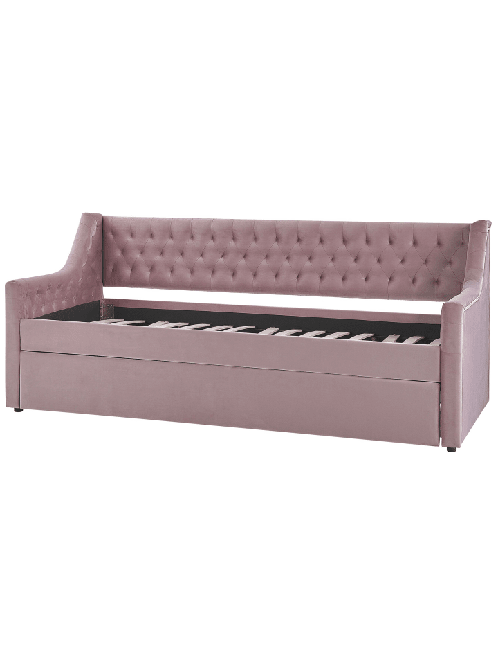 Beliani Tagesbett MONTARGIS in Rosa - (W) 91 x (H) 94 x (L) 219 cm günstig kaufen onesize