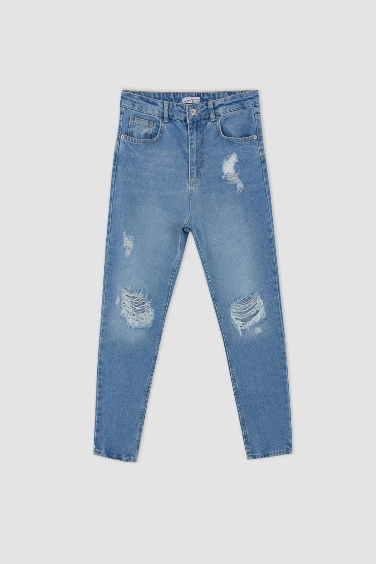 DeFacto  Lina Comfort Fit Hohe, bequeme Passform, leichte, schmale Beintaille, knöchellange Jeanshose
