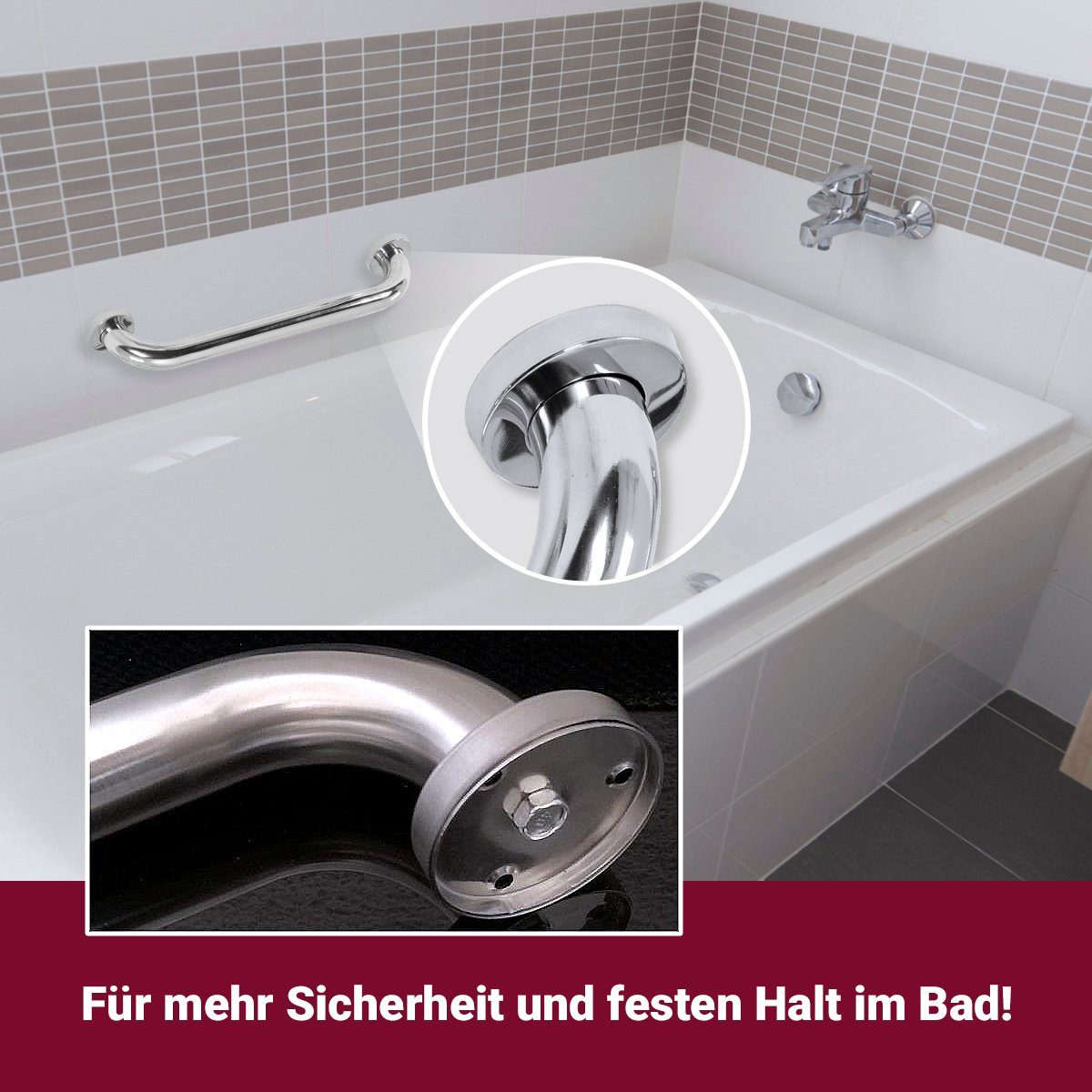 HOOZ Haltegriff Haltegriff für Dusche & Badewanne 30 cm - chrom