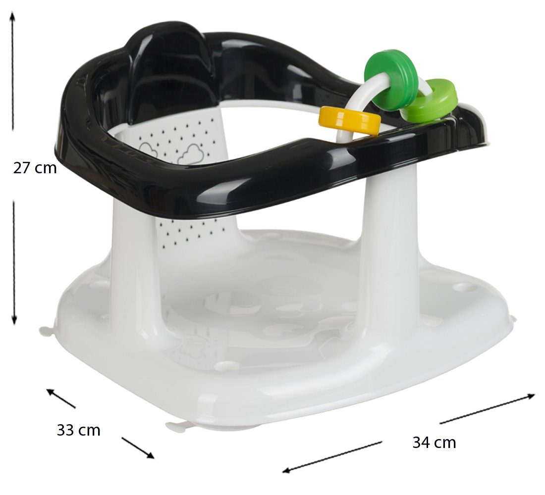 Maltex Badesitz 2 Teile Set -Badesitz Panda– Schwarz-Weiß - BABYBADESITZ+ SPIELZEUGBOX
