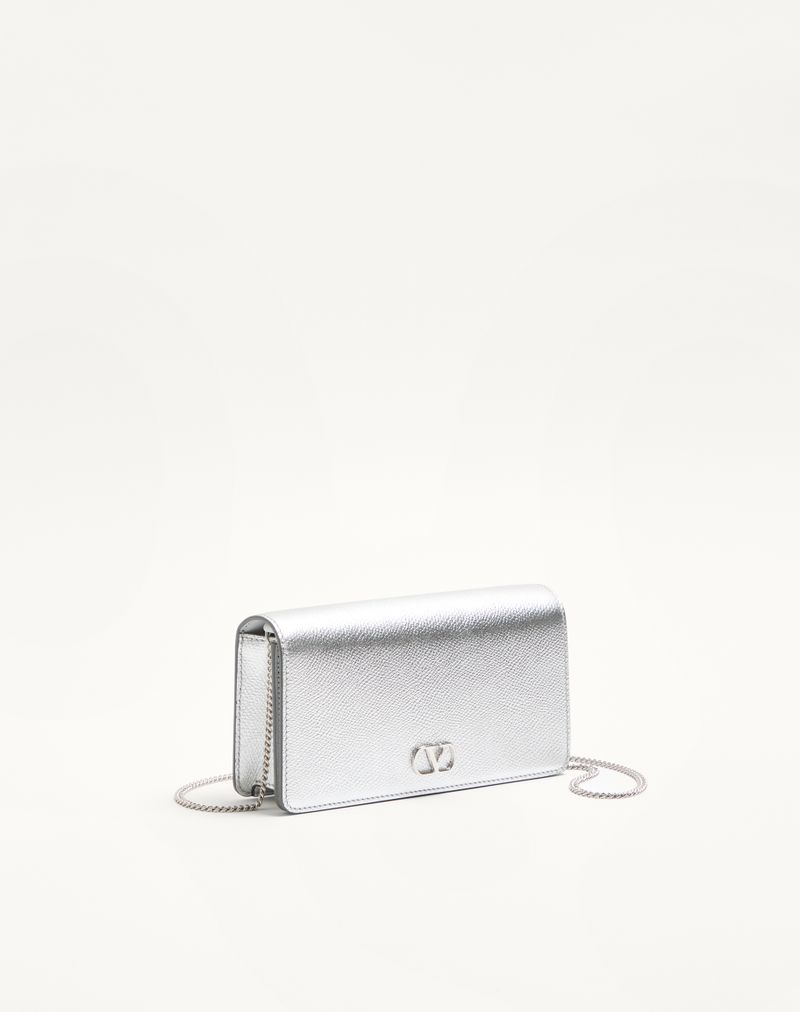 VLogo Signature Mini Skuldertaske i Lamineret, Kornet Kalveskind