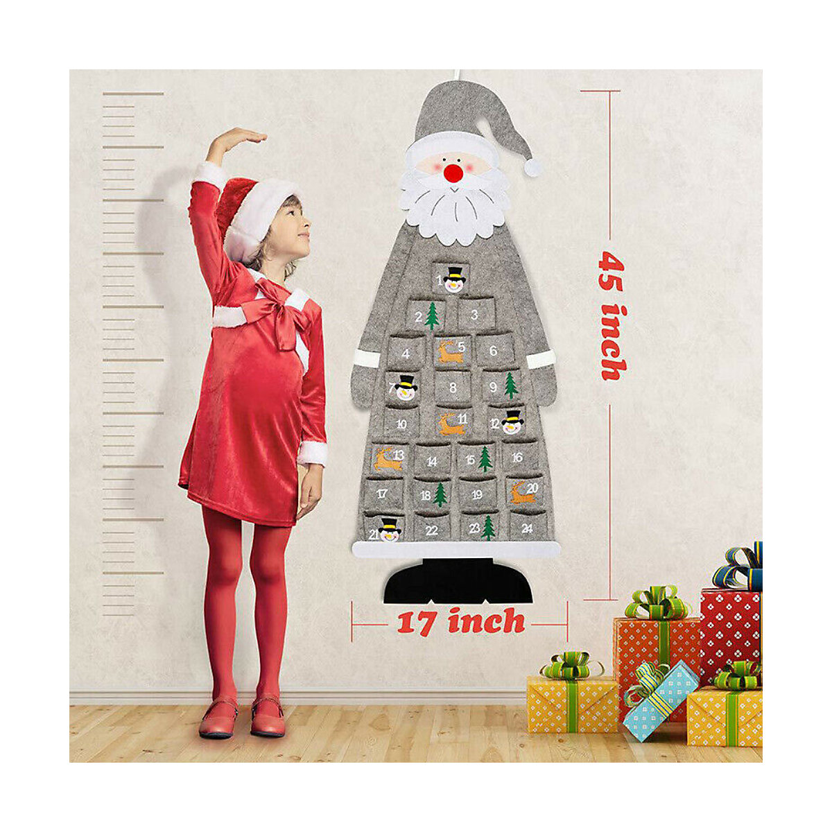 Adventskalender Weihnachtsmann Partydeko für Kinder