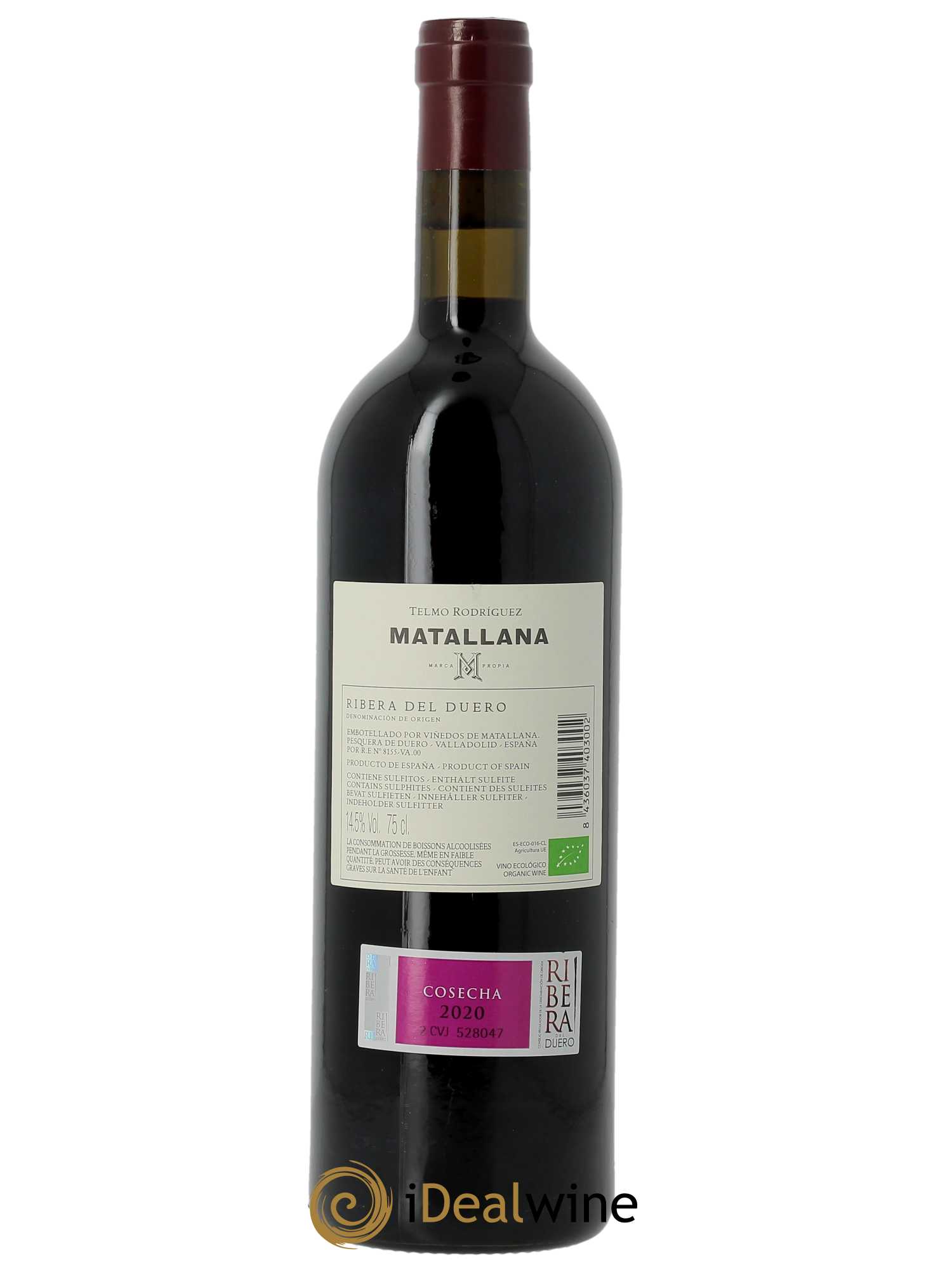 Ribera del Duero Matallana Telmo Rodriguez - Viñedos de Matallana (CBO à partir de 6 BTS) 2020 - Lot de 1 Bouteille