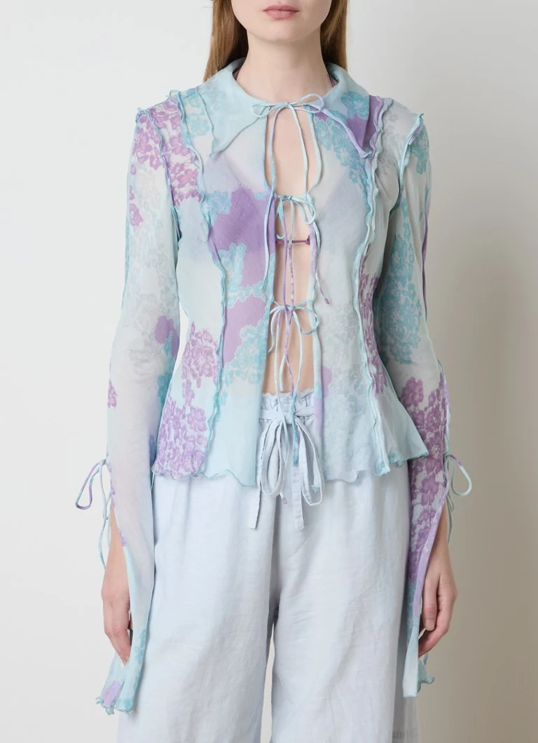 Acne Studios Semi-transparent top in silk blend