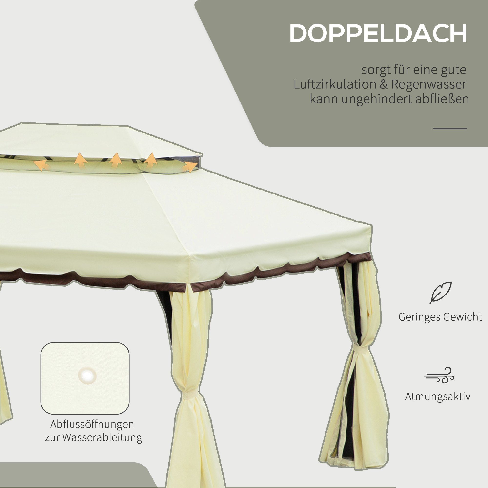 Outsunny Grillpavillon Gartenpavillon