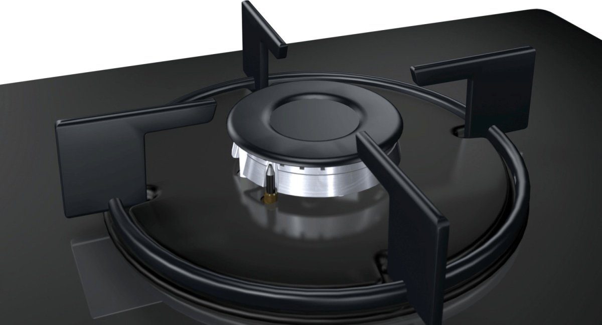BOSCH Gas-Kochfeld POH6B6B10, Variable Leistungsstufen, 1-Hand-Zündung, Drehregler