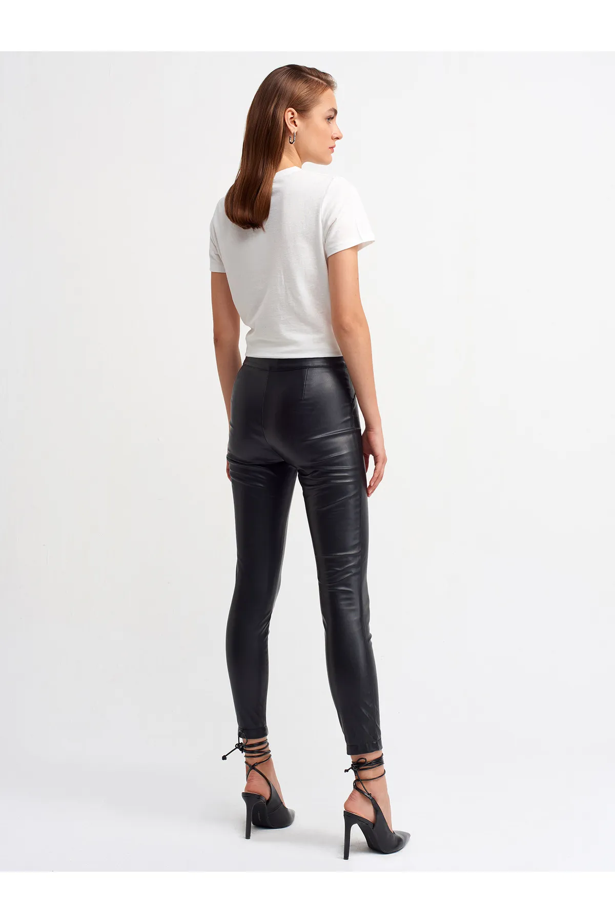 Dilvin  Schwarze Leggings-Hose mit Reißverschluss für Damen