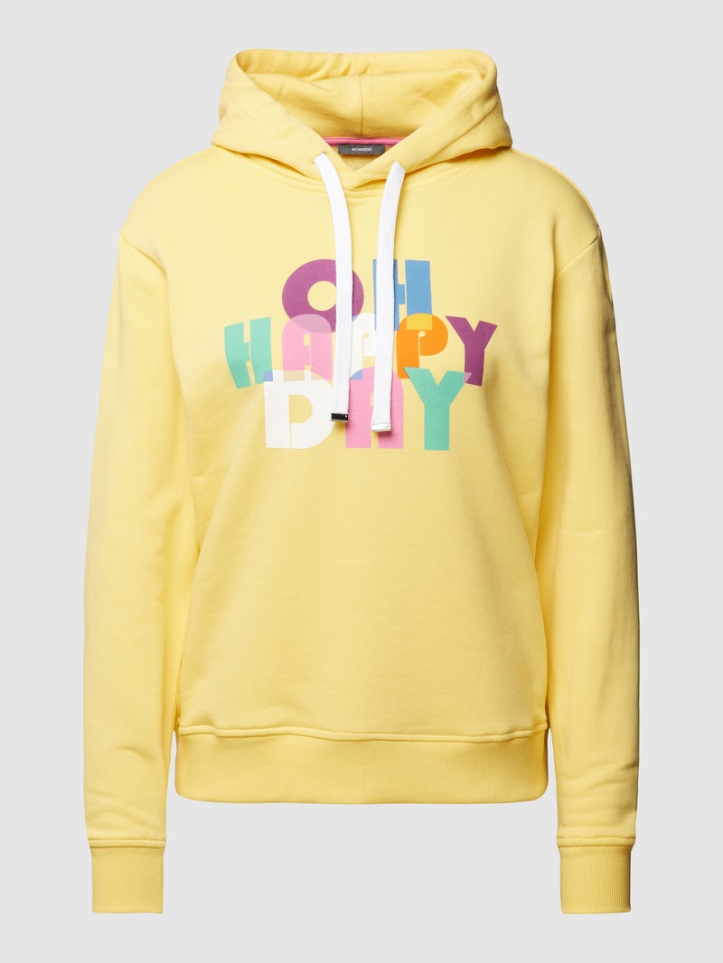 Hoodie mit Statement-Print in gelb