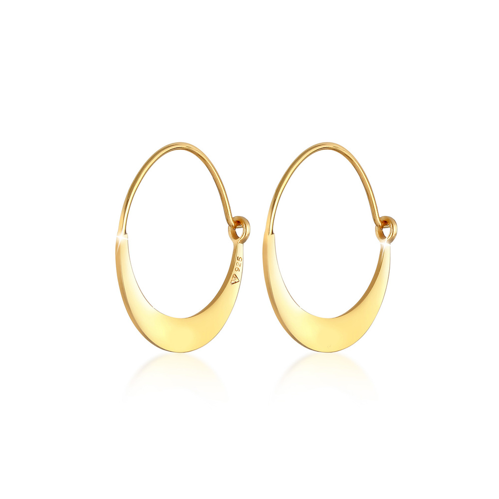 Elli Elli Boucles d'Oreilles Creolen Ohrhänger Geo Look Basic 925 Silber Boucles d'oreilles