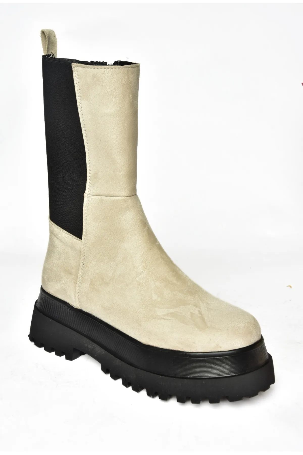 Fox Shoes  Beige Wildlederstiefel für Damen J267063102