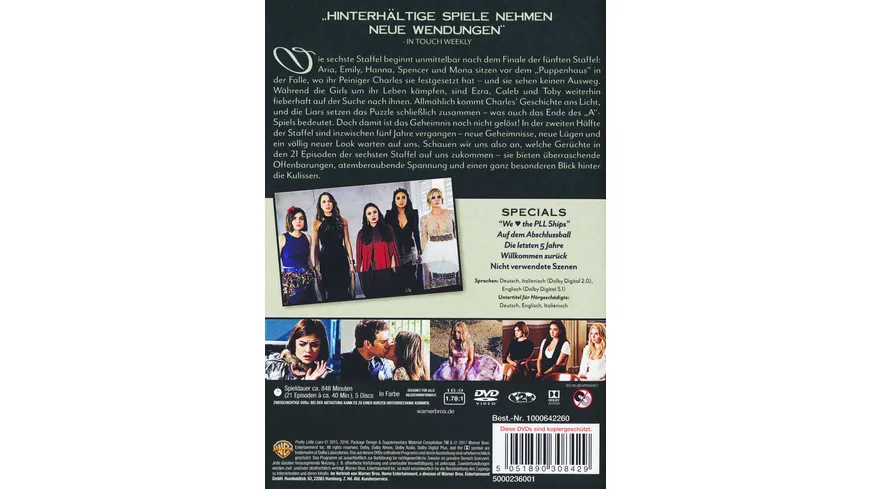Pretty Little Liars - Die komplette 6. Staffel  [5 DVDs]