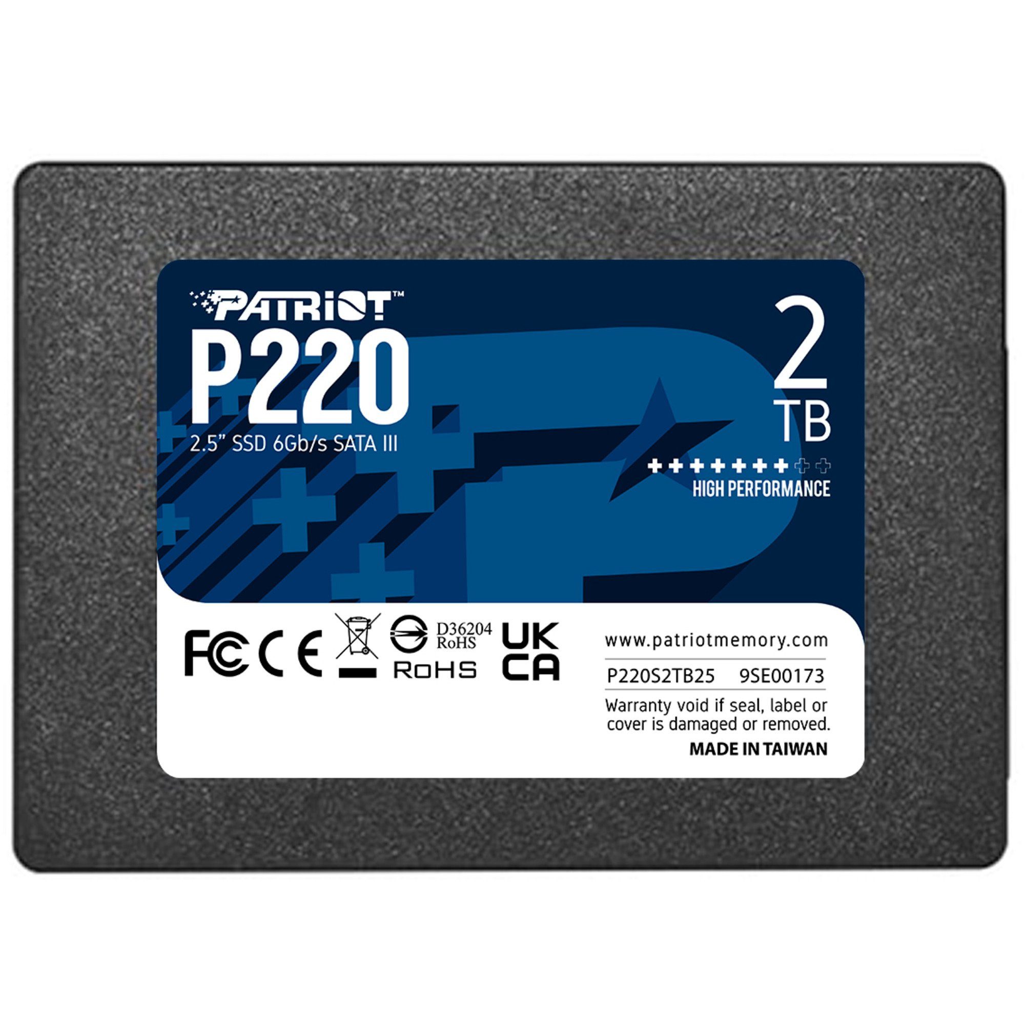 Patriot Patriot P220 2 TB, SSD, (SATA III 6 Gb/s, 2,5) SSD-Festplatte