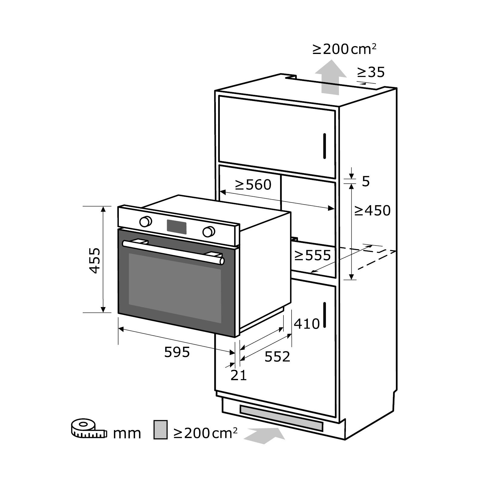 exquisit Einbau-Mikrowelle EBM 4544 Hi, Mikrowelle mit Backofenfunktionen, Heißluft, Grill, Kombi-Funktionen, 44,00 l, mit Auftaufunktion, digitaler 90 min. Timer & Touch-Control